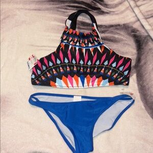 Colorful Geometric Bikini Set girls sz L & XL (14/16) nwt